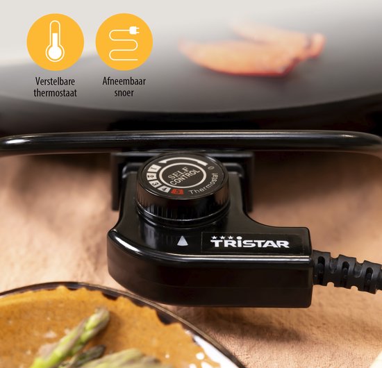 Tristar Griddle - BP-2787 - 2000W - Gourmet, Rundgrill Ø40cm - 4 Personen - PFAS-frei