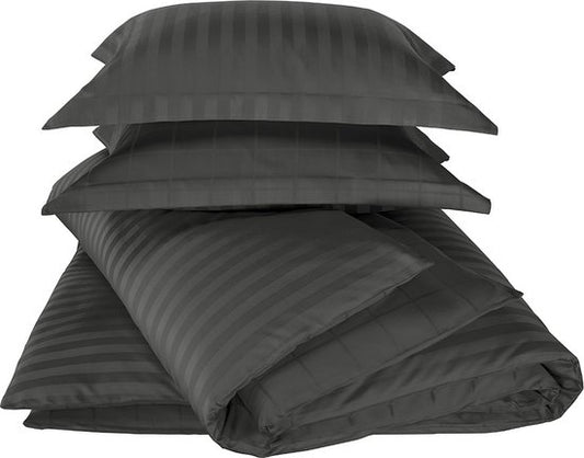 De Witte Lietaer Bettbezug aus Baumwollsatin Zygo – Einzelbett – 240 x 220 cm – Schwarz