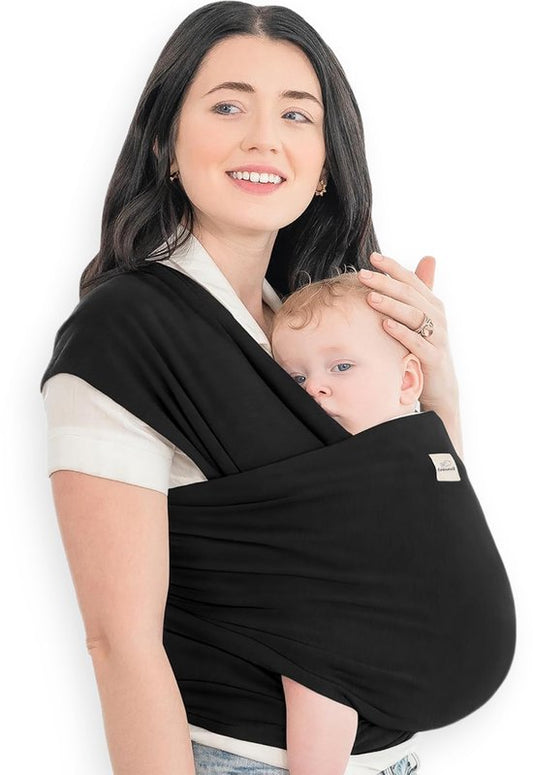 Frummel Baby Carrier Black - Baby Wrap - Babytrage - Tragetuch gewebt - Baby 0-36 Monate - Neugeborenes