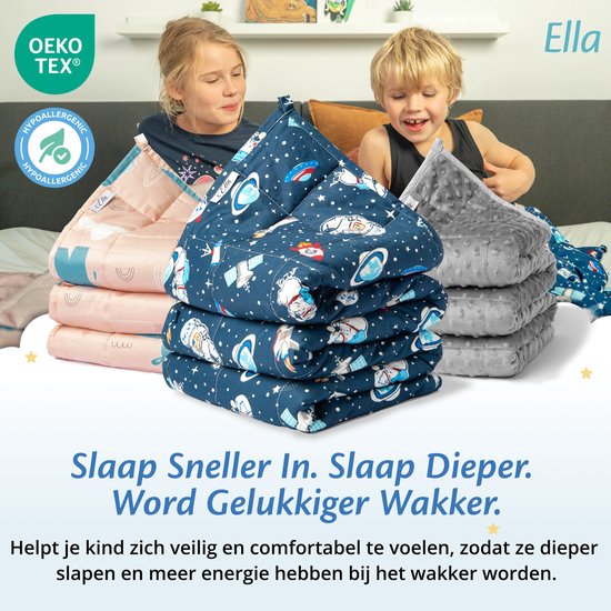 Ella Weighted Blanket Child 3.2kg - OEKO-TEX Baumwoll-Beschwerungsdecke 100 x 150cm - Weighted Blanket Dots