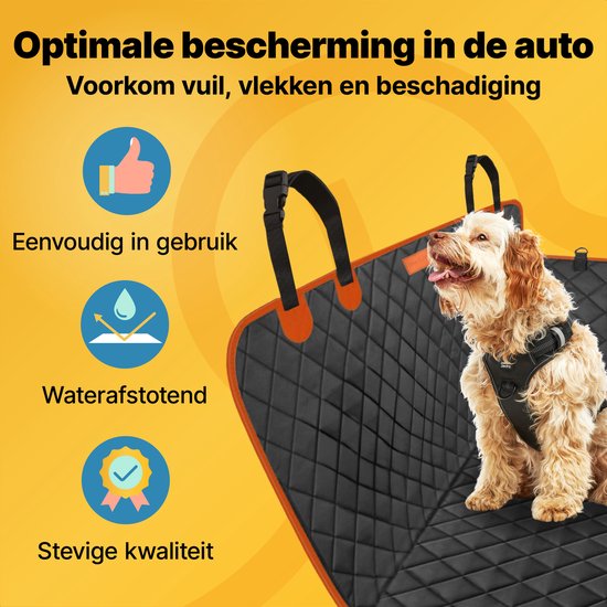 Jake und Jacky Hundedecke Auto Rücksitz und Kofferraum - Autoteppich Hund - Hundedecke - Schutzhülle Auto - inkl. Hundeleine, Hängeleinen & Aufbewahrungstasche