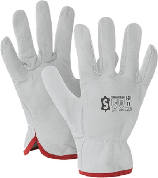 Sacobel Arbeitshandschuhe Herren - Leder - weiß - Größe 11 L/XL - pro Paar