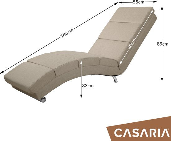 Casaria Recliner London - Loungesessel Verchromt - Sand