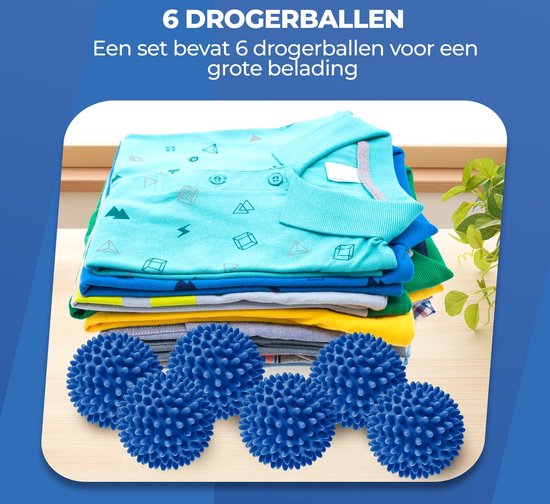 Roegaarden Trocknerbälle – Waschbälle – 6 Stück – Silikon – Schnelleres Trocknen – Knitterfrei