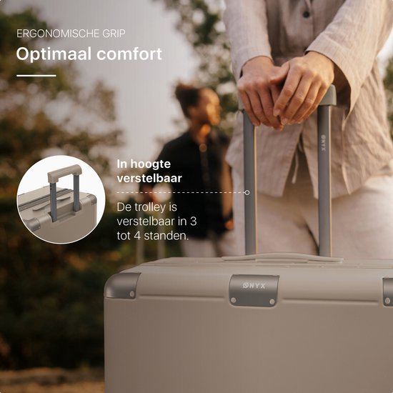 ONYX Hybrid Pro Check-in Koffer Large 100 Liter - Recyceltes Polycarbonat und reißverschlussloses Design - Reisekoffer mit TSA-Schloss und Spinner-Rollen - Leichter Trolley mit Laptop-Fach - Desert Clay