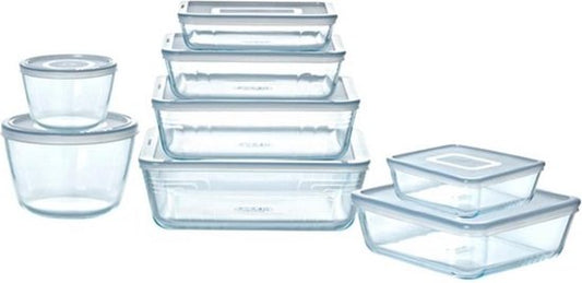 Cook & Freeze Auflaufform mit Deckel - 8-teiliges Set - Glas - Pyrex