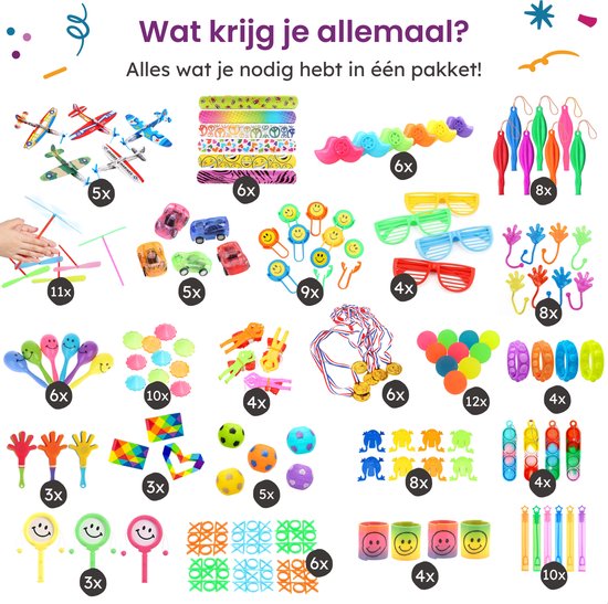 Partizzle 150x Treat Giveaway Gifts Pack - Zappelphilipp - Pinata Füllung - Zappelphilipp Box mit Spinner und Pop it Small Toys - Karneval Grabbelton Giveaway Gifts - Für Kinder