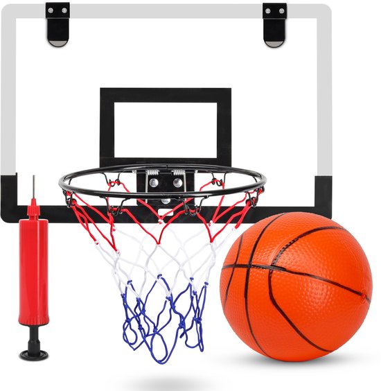 Mini Basketball Set - Inkl. Ball & Pumpe - Reifen - Korb - Ringe - Basketbälle - Ring für Kinder - Netz - Indoor - Brett - Stange - Für Zimmer - Basketballring