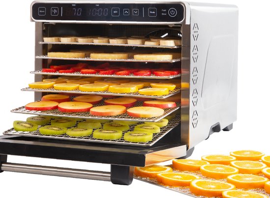 Vita5 PRO 7 Dörrgerät - Trockenschrank - Edelstahl - 24-Stunden-Timer - LED-Bedienfeld - Dörrgerät - 7 Schichten