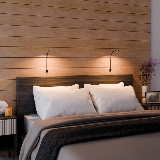 Nolt Leselampe für das Bett - Nachtlicht dimmbar - 2 Bettlampen - Bettlampe für das Schlafzimmer - Leselampen für das Kopfteil - Leselampe für Erwachsene
