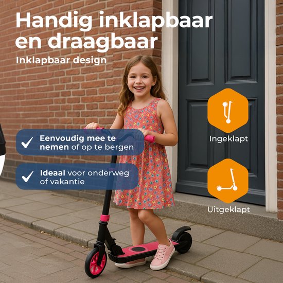 Denver Elektro-Scooter für Kinder - 10km/h - Kinder-Scooter - LED-Lichter - 6km Reichweite - SCK5500RO