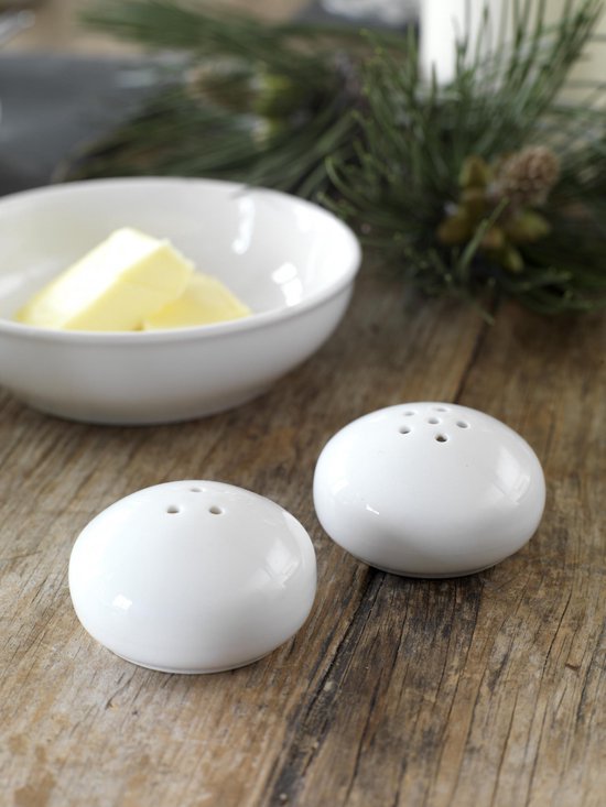 Kitchencraft Pfeffer und Salz Set Mikasa - 11 X 5,5 cm - Porzellan - Weiß