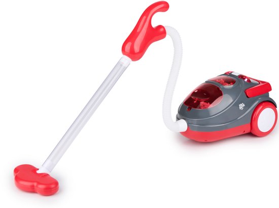 Dirt Devil Spielzeugstaubsauger mit Schlauch – mit Soundeffekten und wirbelnden Partikeln – kabelloses Reinigungsspielzeug für Jungen und Mädchen ab 3 Jahren – 88 x 15 x 12,5 cm – Rot/Grau