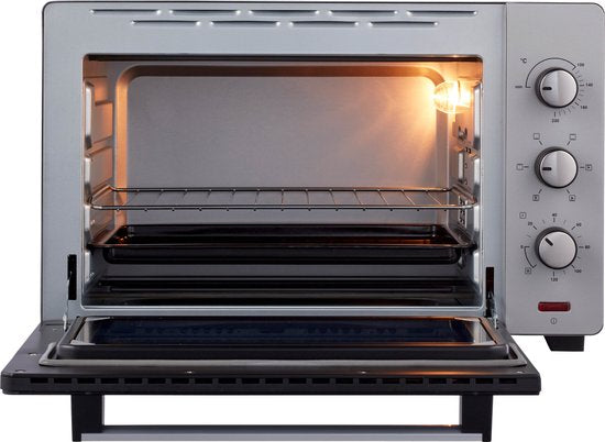 Tomado TEO4500S - Freistehender Backofen - 45 Liter - 2000 Watt - Heißluft - 3 Einschubebenen - Silber