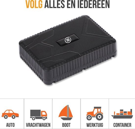 Strex GPS Tracker - Echtzeit mit App - 120 Tage Batterie - IP65 Wasserdicht - Kabellos - Kein Abonnement - Schwarz