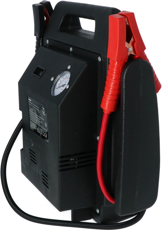Carpoint Jumpstarter - 12 Volt - Mit Luftkompressor - Spitzenleistung 400A - Aufladen mit 230 Volt oder 12 Volt Adapter - Maximaler Kompressordruck 18 BAR/260 PSI - Eingebaute LED Beleuchtung - Abmessungen 365x345x175mm