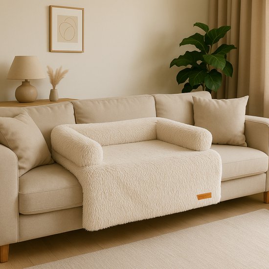 By Cee Cee Original Hundedeckenbank - Hundedeckenbank - Hundekorb - Premium - komplett abnehmbar - Beige- 102x90 - Größe L