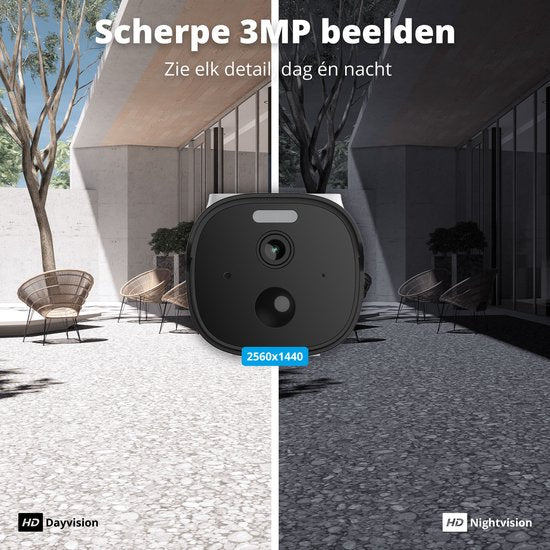 FlinQ Smart Security Camera Sentinel - USB & Solar aufladbar - Outdoor-Kamera mit Solarpanel - Outdoor-Sicherheitskamera - 2K HD - Nachtsicht