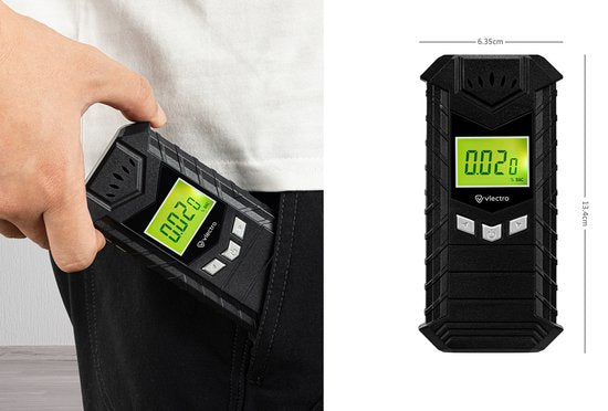 Vlectro digitaler Atemalkoholtester - USB wiederaufladbar - Mundstücke enthalten - Kompaktes Design