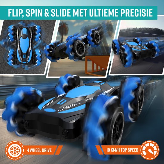 NAPI Controlled Car - RC Stunt Car mit 2 Batterien - Spielzeugauto für Jungen - Outdoor-Spielzeug - Rennwagen - Outdoor-Spielzeugauto - Radiographic - Slidestorm