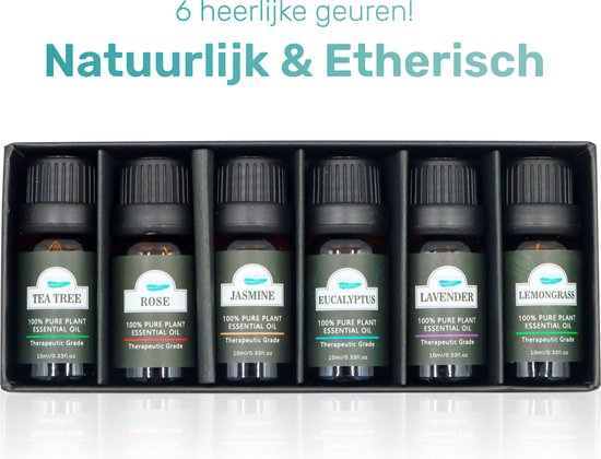 Soft & Silky - Ätherisches Öl - 6 Stück - 100% natürlich - Für die Haut geeignet - Diffusor - Fußbad - Sauna - Ätherisch - Duft - Öl - Öle