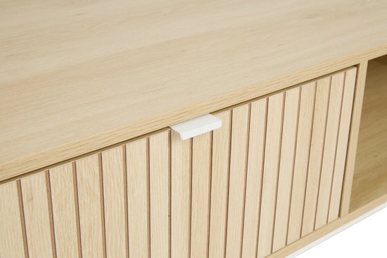 Lifa Living TV-Möbel Sorrento - MDF/Metall - Hellbraun - 110x40x50cm - Max. Belastbarkeit 25kg