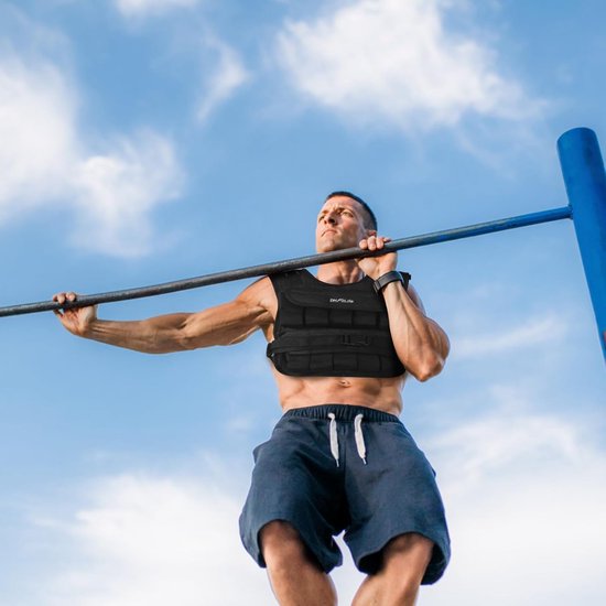 DH FitLife Einstellbare Gewichtsweste 20 KG, Kompakt und stabil für Muskelaufbau und Krafttraining, Gewichtsweste, Laufweste für Frauen und Männer, Fitnessweste, Trainingsweste