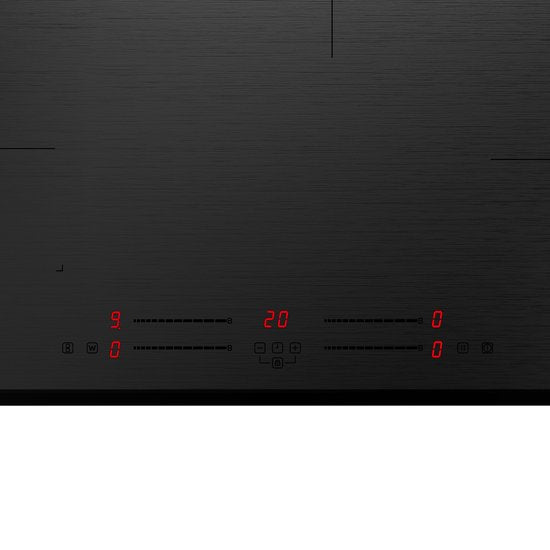 Inventum IKI7735MAT - Einbau-Induktionskochfeld - 77 cm - 4 Kochzonen - Brückenfunktion - 1- oder 2-phasig - Front mit Facettenrand - Schwarz matt