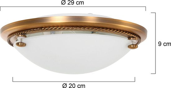 Deckenleuchte Steinhauer Belleron 2785BR Bronze Ø 29 cm mit 2 x E27-Fassungen, aus Glas und Metall, klassisches Design für den Innenbereich