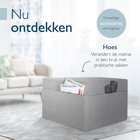 Beautissu VS95 - Premium-Faltmatratze L 80X200cm - Extra dicke 14cm Memory Foam Faltmatratze H3 - Waschbar - Einfacher Transport - Grau