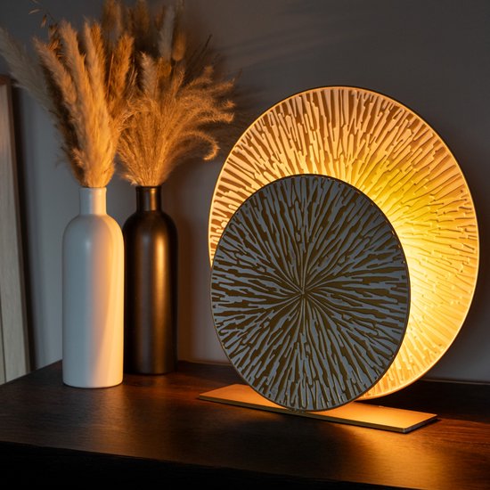 Nolt Tischlampe - Tischlampe Schlafzimmer - E27 Lampe Wohnzimmer - Industrial - ⌀ 40cm - Gold