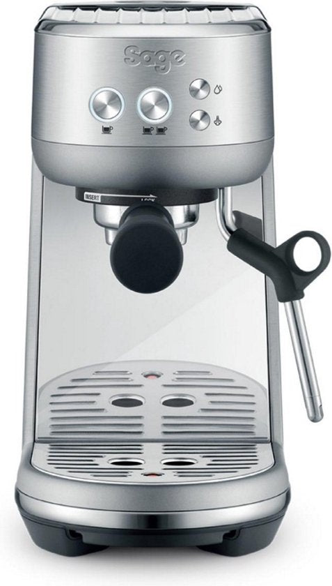 Sage - Die Bambino Espressomaschine - 1,4 l & 15 Bar - Ausgestattet mit Thermojet Heizsystem und leistungsstarker Dampfdüse - Für Barista Qualität und Latte Art - Silberner Edelstahl