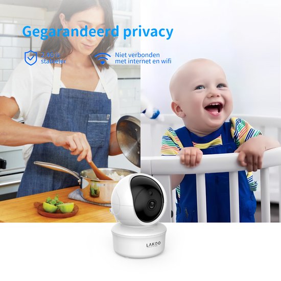 LAKOO Babyphone ohne Monitor und ohne App - Erweiterungskamera im Pro5-Set