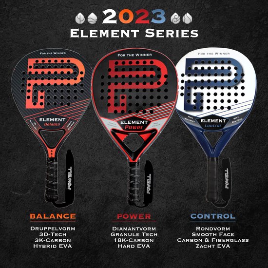 POWELL Padelschläger - Tropfenform - 3K Carbon - inkl. Hülle