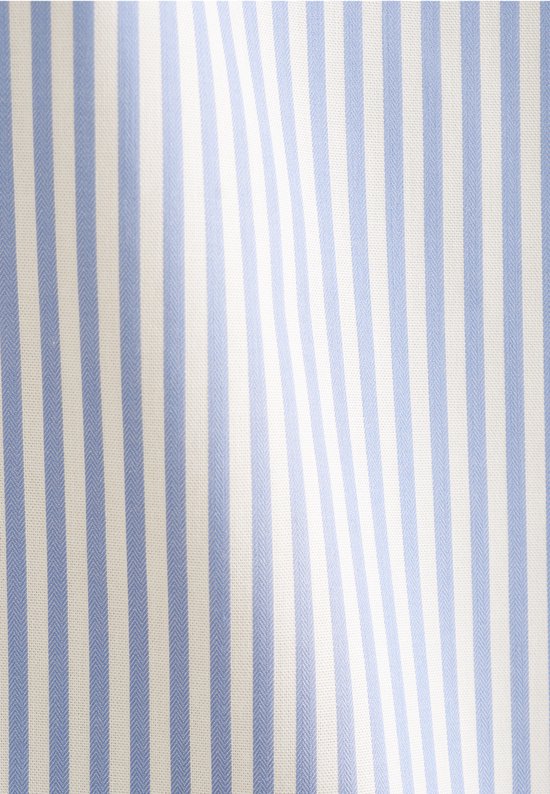 Seidensticker Slim-Fit-Hemd – Ärmellänge 7 – Popeline – blau gestreift – bügelfrei – Kragenweite: 41