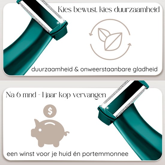 Sansbeauté 4-in-1 Bikini Trimmer - Ladyshave - Gesicht & Körper - USB wiederaufladbar - Classic Green