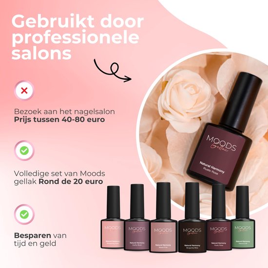 Moods Gellac 6-teiliges Set - Gel-Nagellack Starter Pack - Gel-Nagellack - 8ML - Natürliche Harmonie - Gellac - Nägel - Schicke Farben