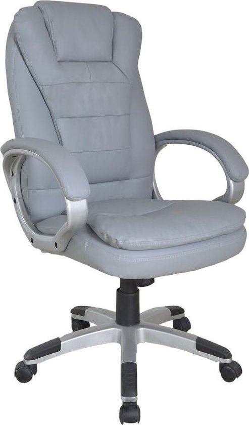 Drehstuhl - Chefsessel - ergonomisch verstellbar - extra dick gepolstert - grau