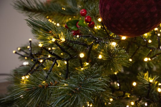 Merga LED, Lichtgirlande, 12 m, 1020 LEDs, warmweiß, schwarzes Kabel, für den Innen- und Außenbereich, 24 V