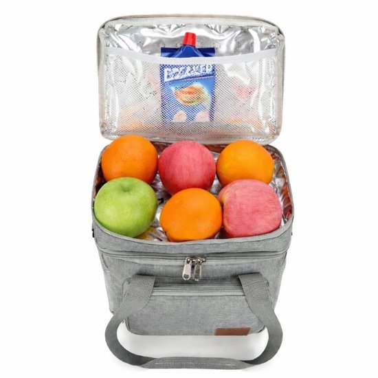 Ceruzo Kühltasche 14L - Isolierte Lunch-Tasche - Doppelfach - Grau-23 x 20 x 30 cm