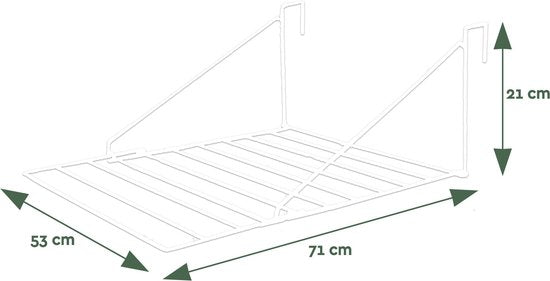 BRASQ Wäscheständer hängend weiß - 5 Meter - Wäscheständer für Tür und Balkon - Faltbarer Wäscheständer - Wandtrockengestell - Hängendes Trockengestell - 53x71x27 cm