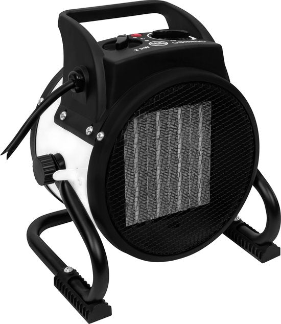 VONROC Elektroheizgerät - Strahlheizgerät - Heizlüfter - Keramik - 3 Stufen: 1000W/2000W/Ventilator - für Räume bis zu 20m2 - weiß
