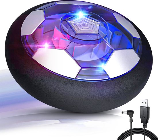 Tech Essentials Hover Ball - 18cm - Led-Beleuchtung - Wiederaufladbar - Hover - Soft Indoor Fußball - Indoor Air Toy Ball - Kinder