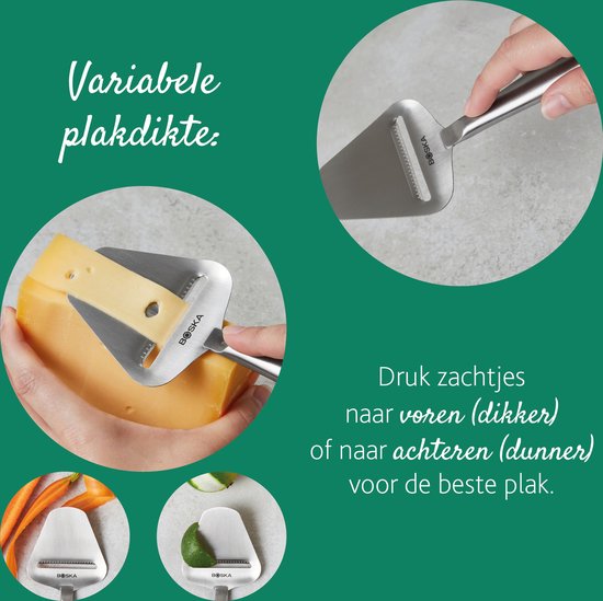 Boska Käsehobel Kopenhagen - Käsehobel für Hartkäse - Käsehobel für alten Käse - Spülmaschinengeeignet - Multifunktionaler Käsehobel - Edelstahl - 220 x 74 x 20 mm - Küchenutensilien - Küchenzubehör - Lebenslange Garantie