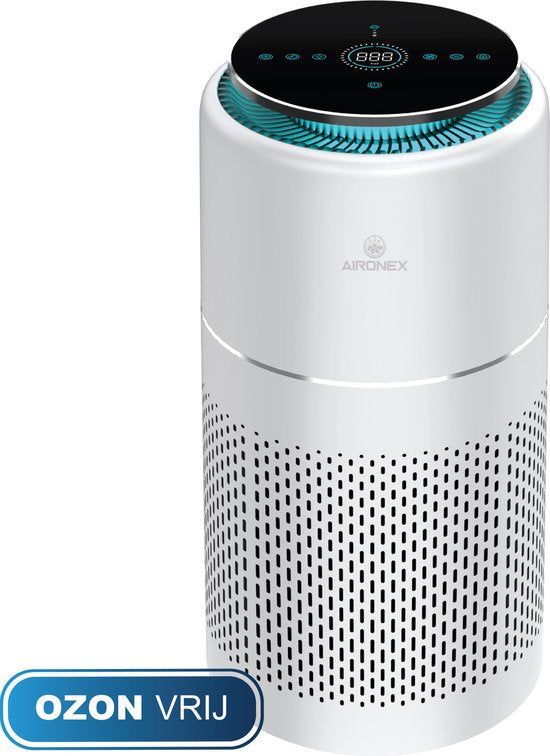 Aironex Luftreiniger mit HEPA-Filter - 40 m2 - Geeignet für Wohnzimmer, Schlafzimmer, Büro, Babyzimmer- Luftqualitätsanzeige- Wirkt gegen Staubmilben, Heuschnupfen, Allergien, Staub- Entfernt 99,97%- Luftreiniger - Luftreiniger