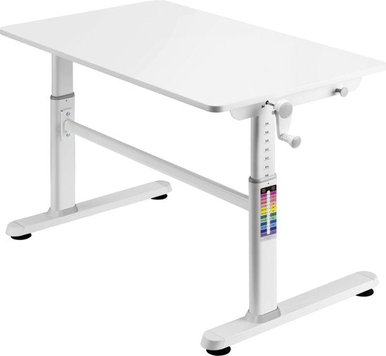 Kinderschreibtisch - Ergonomisch höhenverstellbar - Schultisch - Weiß