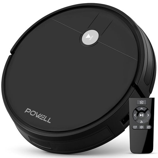 Powell Staubsauger Roboter - Staubsauger Roboter mit Wischfunktion - Staubsauger Roboter mit Ladestation - Staubsauger Roboter - Wischroboter - Schwarz
