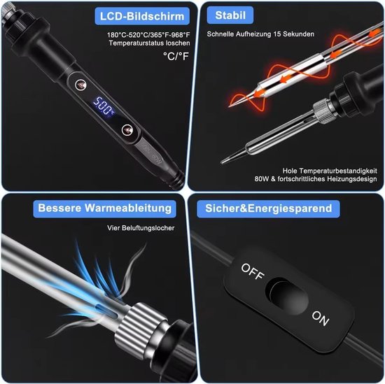 Garpex® 3-in-1-Holzbrenner – LED-Anzeige – 43-teilig