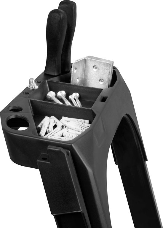 VONROC PRO Haushaltsleitern - Aluminium-Klappleiter - 4 Sprossen rutschfest - max. Belastbarkeit 150kg