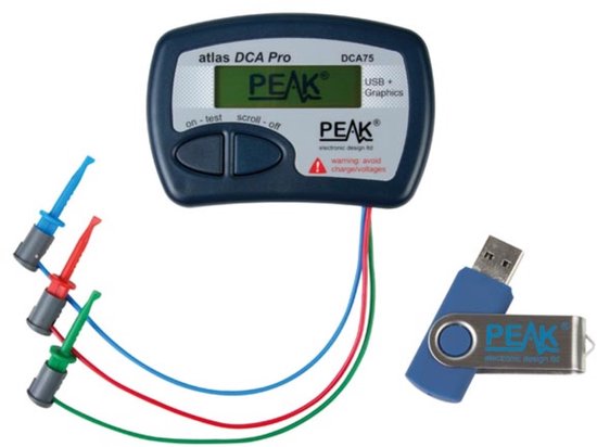 Peak Hochentwickelter Halbleitertester zur Bauteilanalyse, grafisches Display, Transistor- und MOSFET-Erkennung, USB-Anschluss, geeignet für JFET, Diode, LED, SCR, Triac, arbeitet mit PC-Software